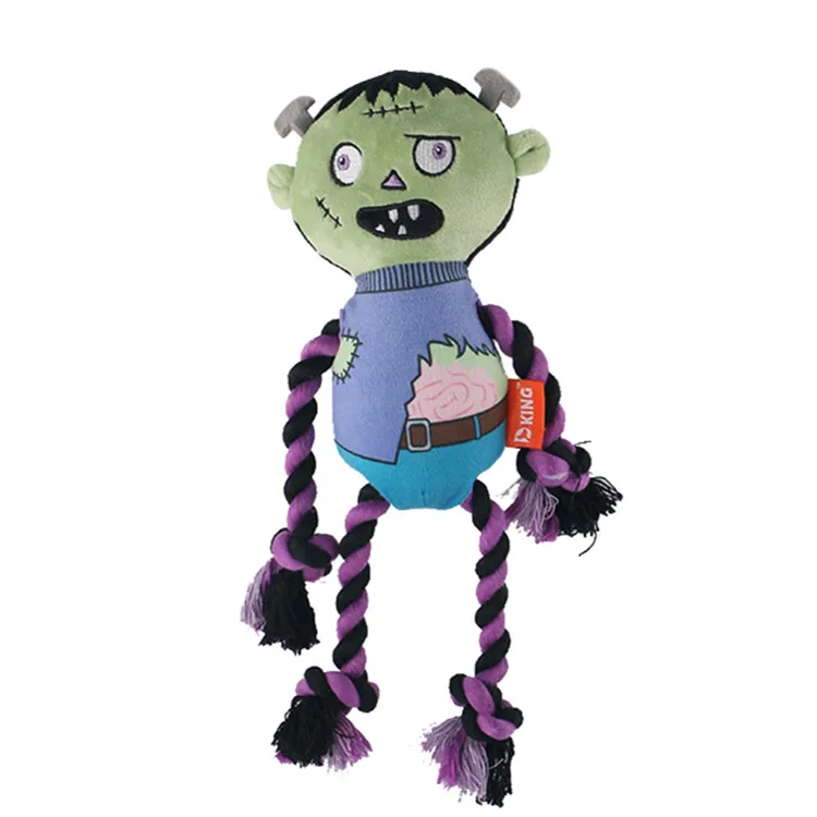 D KING Interactive Custom Skull Dog Rope Toys Set Dog Tug Toy Halloween Dog Toys