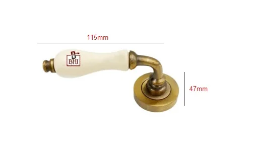BRASS LEVER on ROSE WITH CERAMIC GRIP Lever Handle Door Handle Lock  (47mm Rosex115mm Handle)