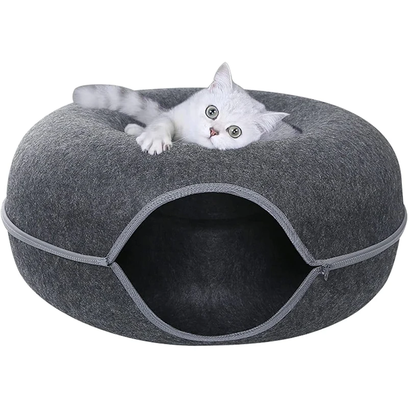 Design Cat Play Tunnel Cat Tunnel Bed Soft Plush Nest For Pets Felt Cat ...