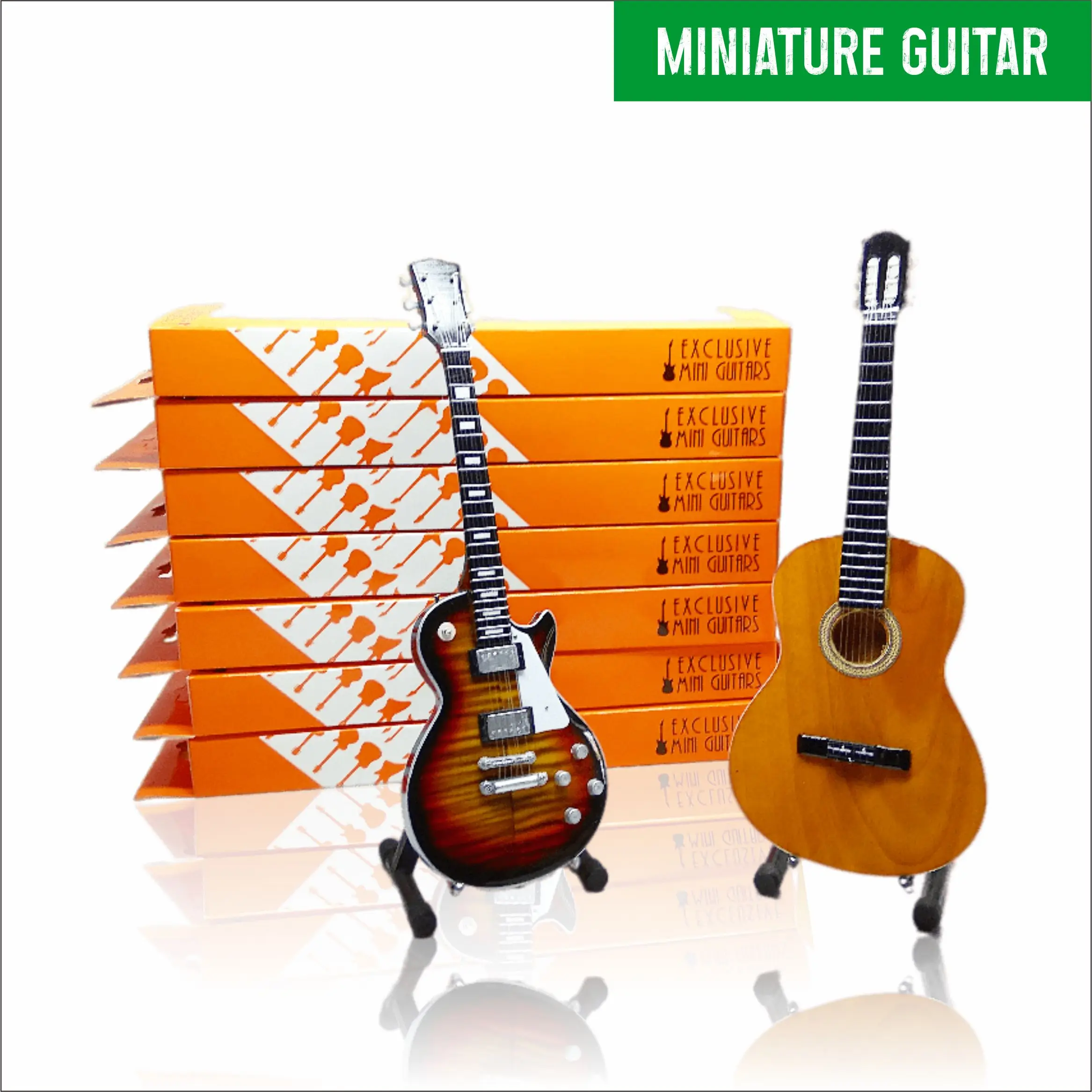 Guitare miniature en bois, kit de modèle de guitare avec support