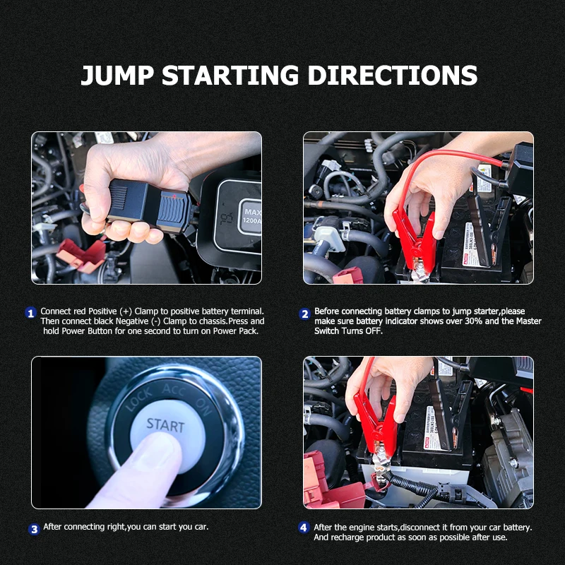 Car Battery Pack Booster Portable Charger Power Bank  Jump Starter Multi-function Jump Start