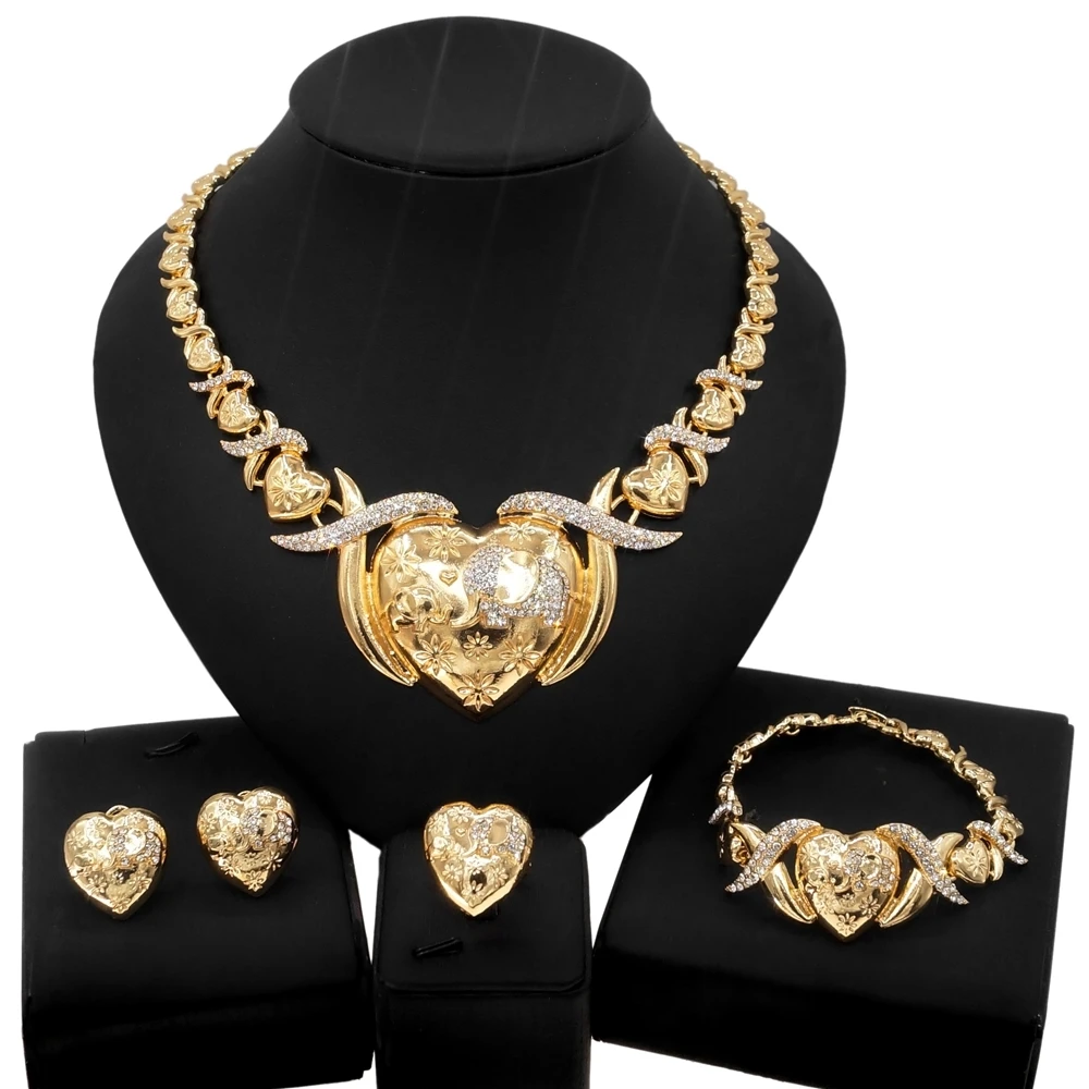 アクセサリー XOLO JEWELRY / necklace Zhuerrui 5.0 Big Heart Elephant Xoxo Necklace Set - Gold