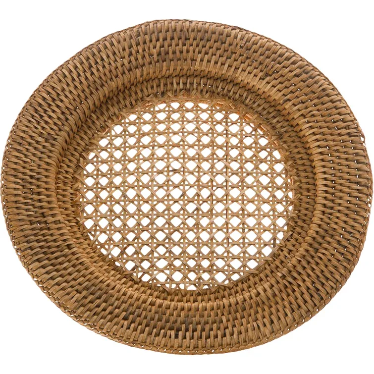 Cheap Wicker Rattan Plate Chargers Placemat Coasters For Tableware ...