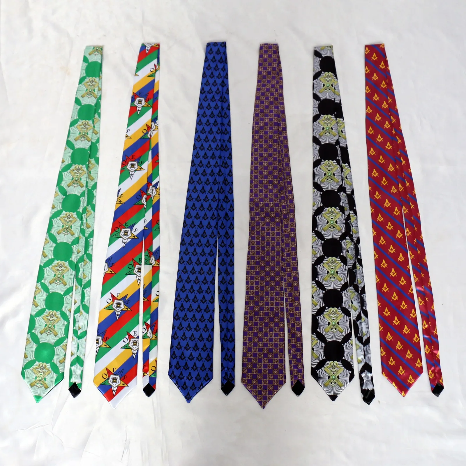 Order of the Eastern Star Sublimated High Quality Silk Tie OES Ties Masonic Regalia Custom Made Sublimation Satin Masons Ties
