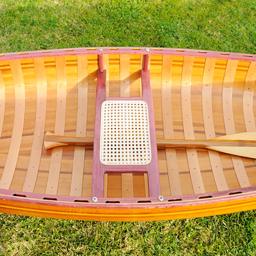 OMH 10ft Wooden Handicraft Kayak with Curved Rib and Bow for Home Nautical Decor and Fishing Display