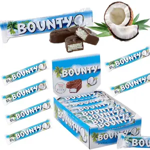 Wholesale Buy Bountyy Coco Coated Milk and Sweet Chocolate Bars 24pcs Box Solid with Biscuit Ingredients Chocolate Biscuits