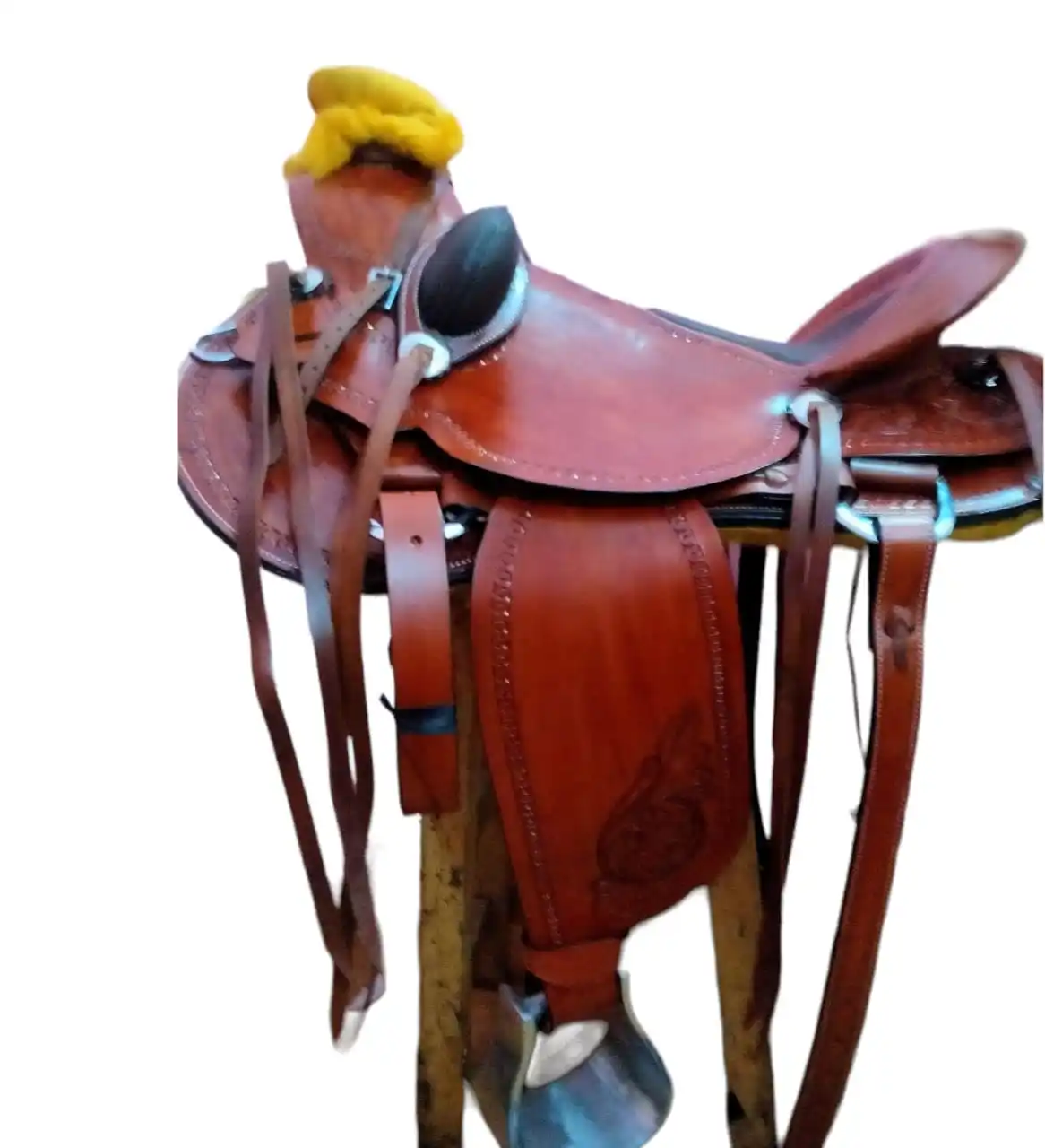 Factory Price Portable Genuine Leather Horse Riding Saddle Western ...