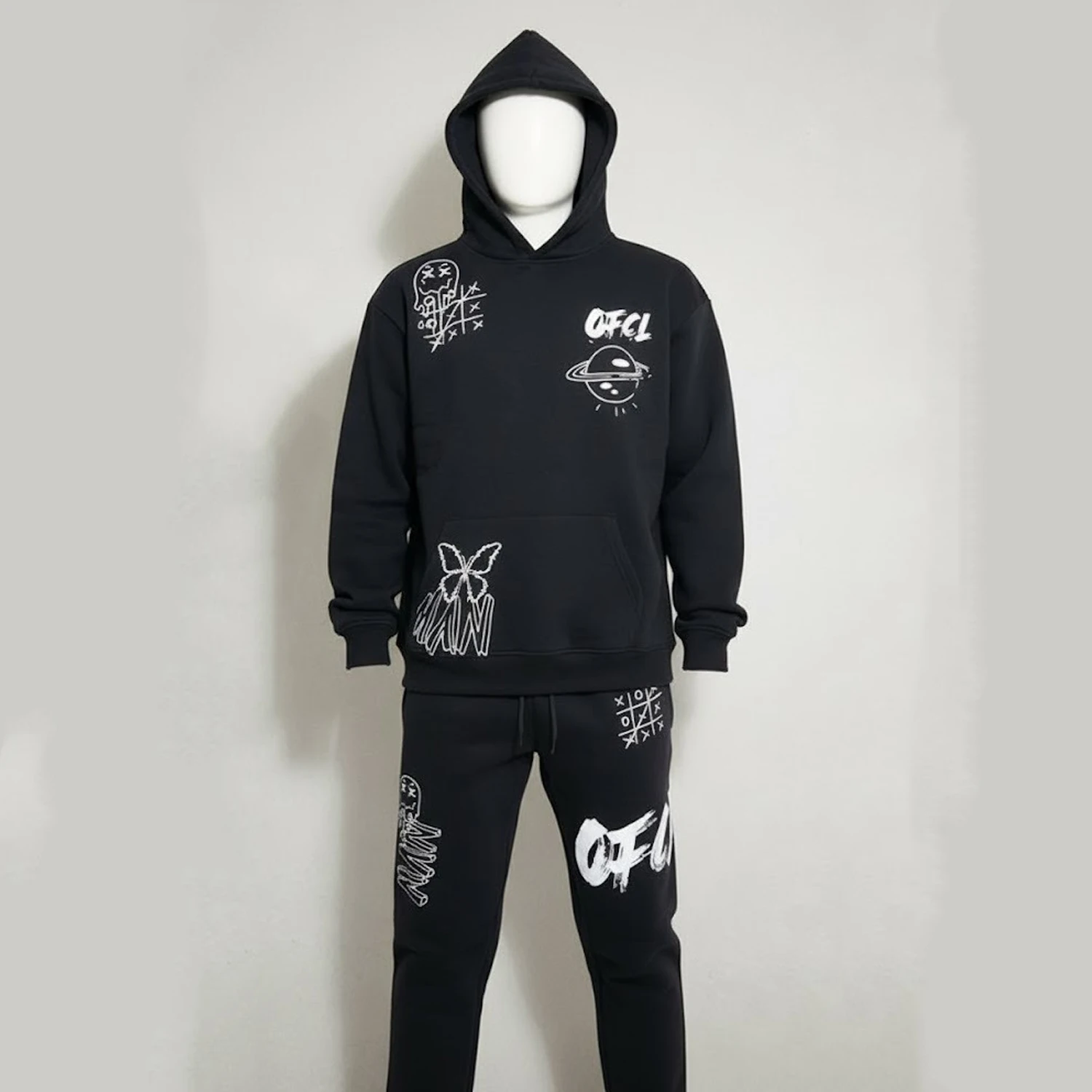 Custom Silk Screen Printing Tracksuit 100% Cotton Fleece High GSM Fully Customized Design High Quality Tracksuit For Unisex