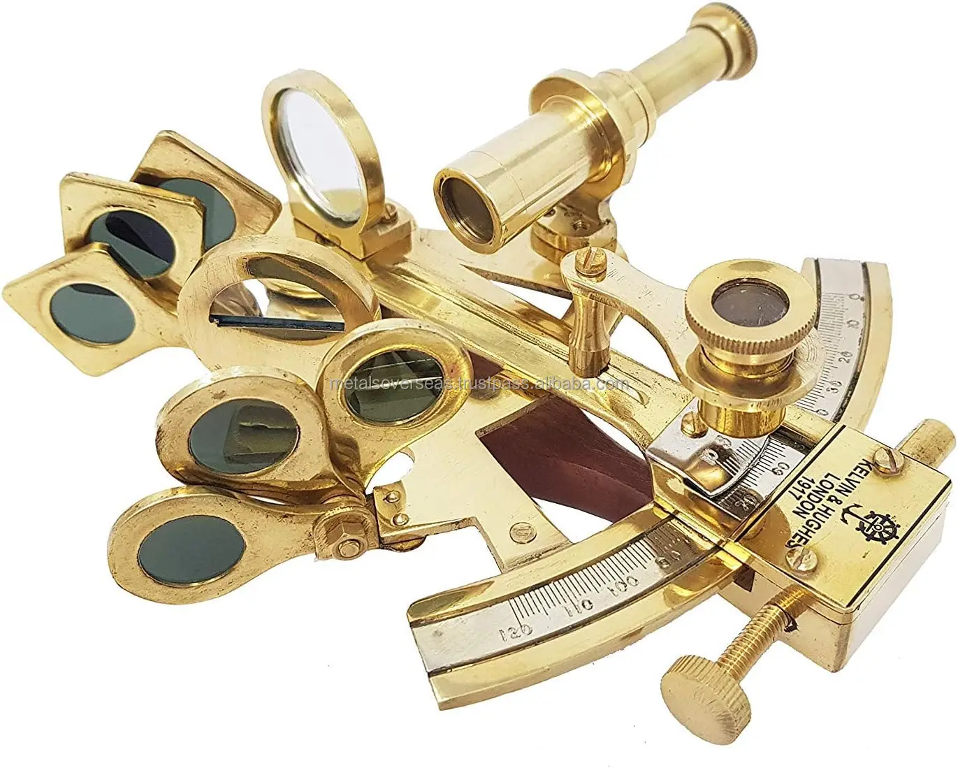 Antique Kelvin Hughes London 1917 Sextant 4 Inches Shiny Brass