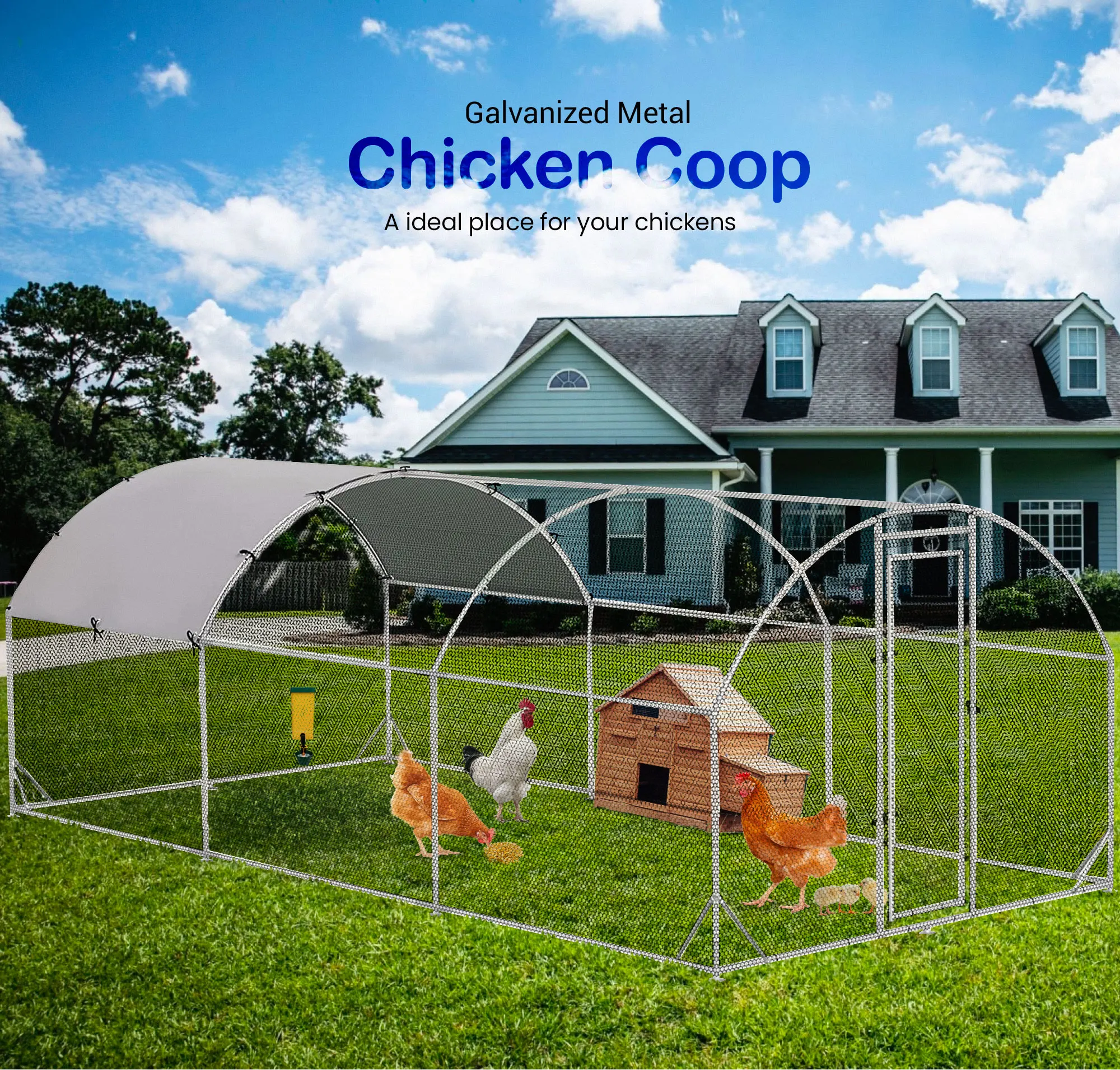 Animal Cages Chicken Coop Outdoor Use For Poultry Rabbit Ducks Safety