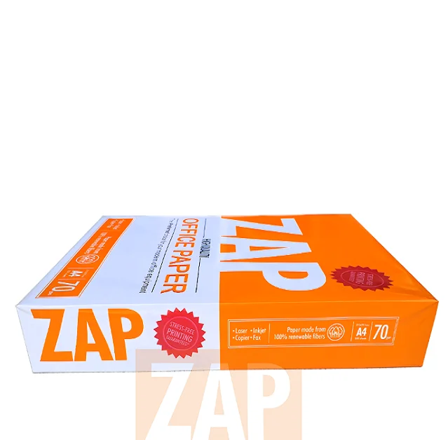 Premium Quality Zap A4 Copier paper 80GSM/75GSM/70GSM best price