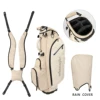 Bolsa de golf con soporte, color blanco marfil, 6 compartimentos.
