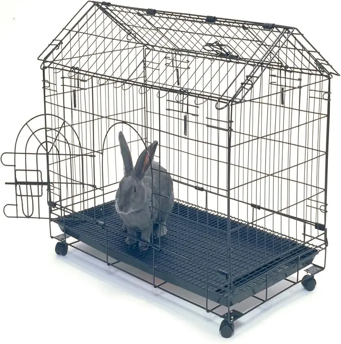 A Frame Bunny House - Stylish & Secure Metal Rabbit Cage