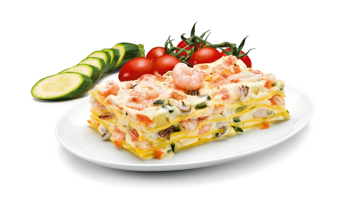 Итальянские макаронные изделия готовые к употреблению блюда замороженные флан с рыбой и блинками из соуса