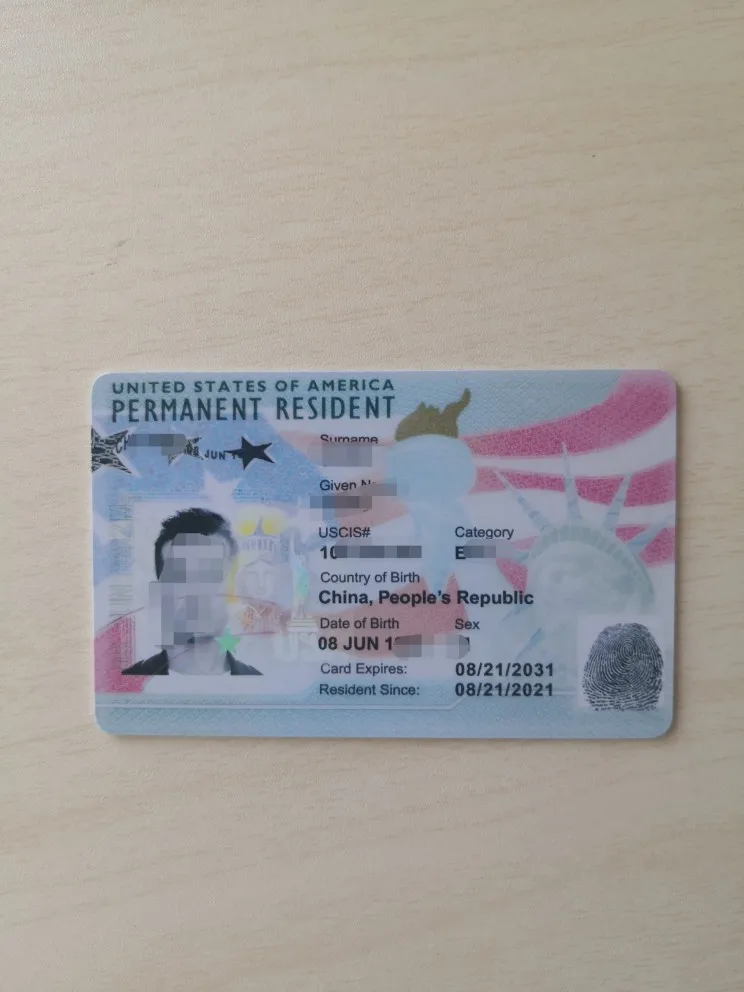 Uv Hologram Card For Permanent Resident Card Canada,Usa .american Green