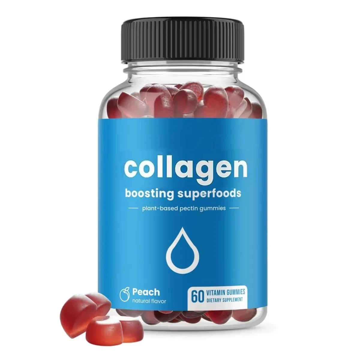 púdar collagen forlíonadh collagen ag cur le superfoods blas peach collagen gummies