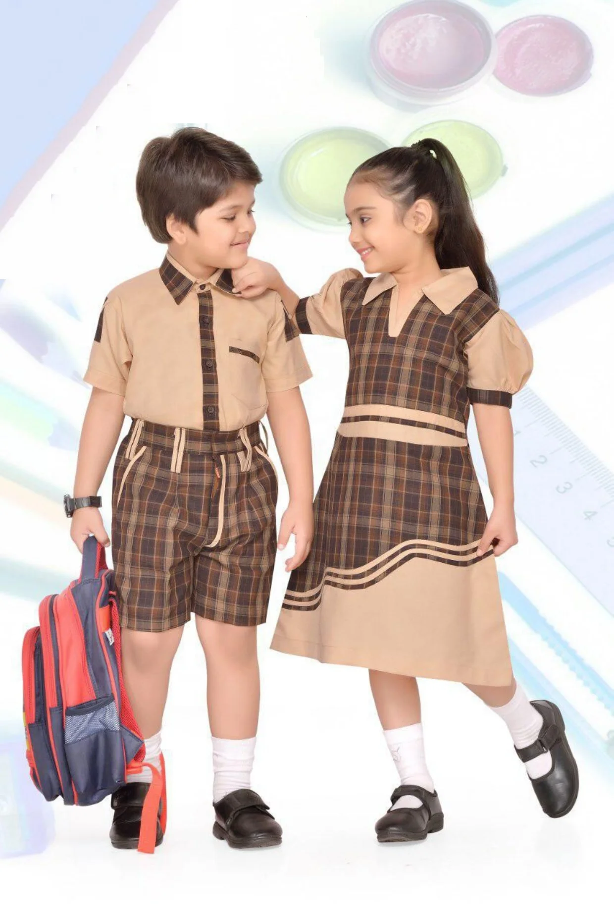High Quality Wholesale Customized Design and Logo Printing Student Clothing Boys and Girls School Uniform Dress Set