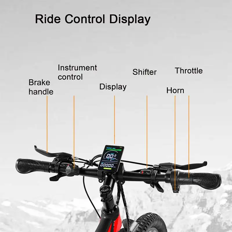 RANDRIDE YS90 Electric Mountain Bike 13.6A Battery with 500W/1000W Motor Full Suspension Aluminum Alloy Frame Max Speed 50KM/h