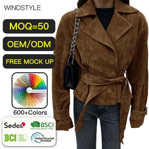 Autumn/Winter Casual Double-Breasted Coat for Ladies Frosted Velvet Detachable Polyester Lining Polyester Fiber
