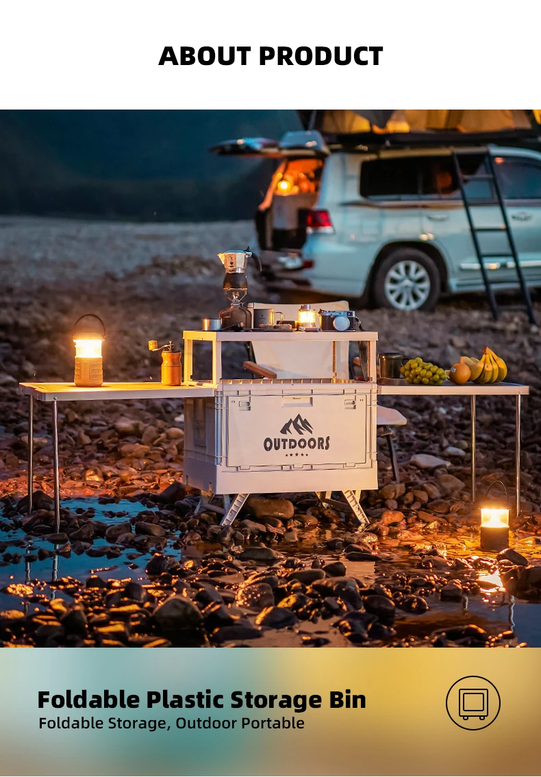 product wanuo multifunctional foldable  expandable camping storage box new style car storage box collapsible camping organizer-2