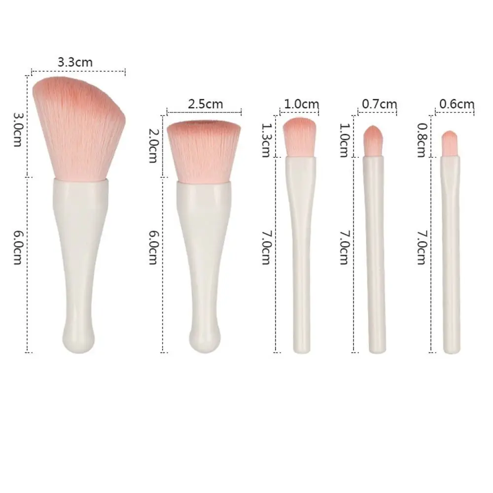 Soft Portable Foundation Pro Powder Brush Private Label Travel New Cute Pink 5pcs Mini Makeup 6646