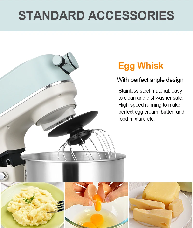 5.7l 12 Speeds Super Quiet Stand Food Mixer Dc Motor Bowllift Large