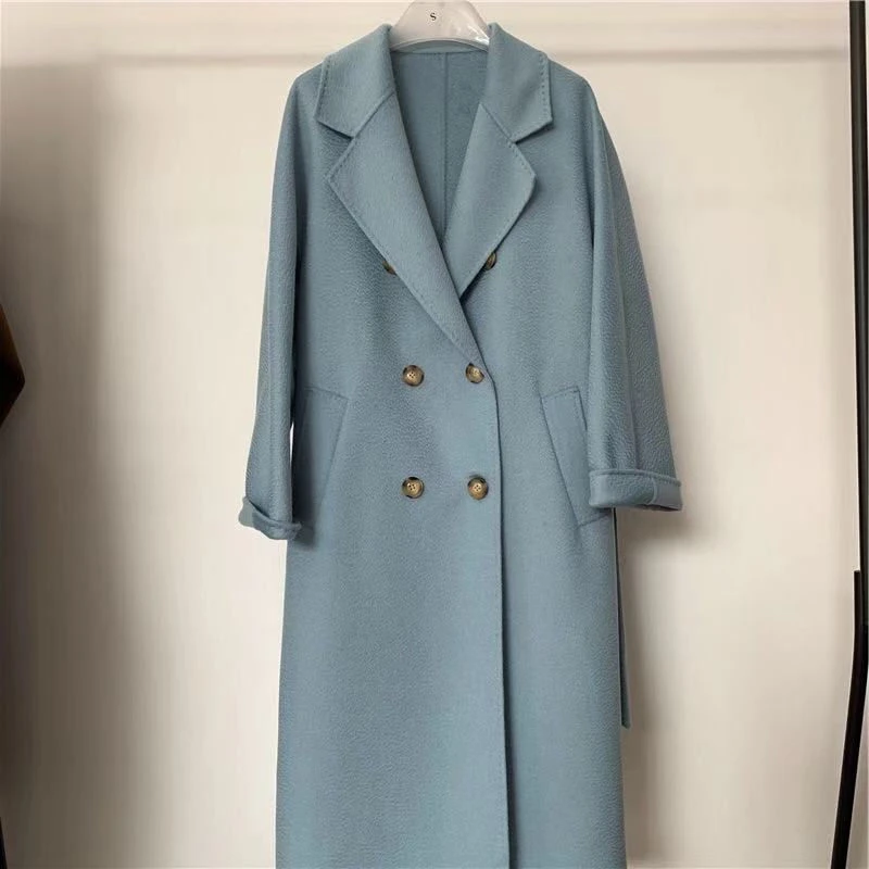 Winter Warm Beautiful Wool Blend Coat For Women Long Knee Length Wool Fashion Coat For Women Designer - Image 4