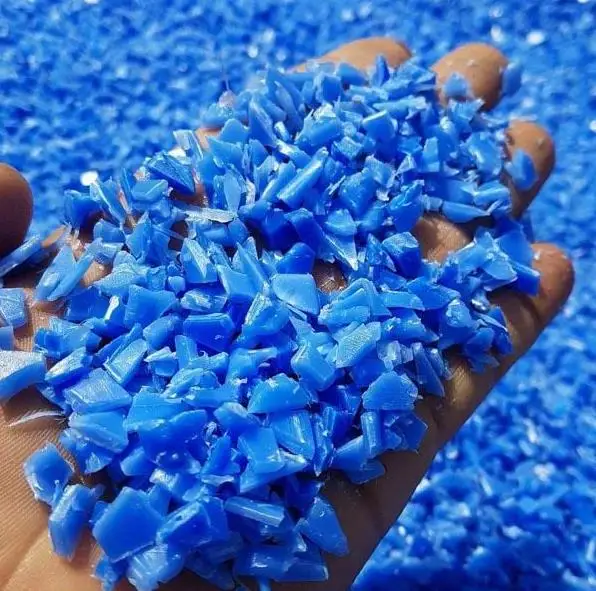 HDPE Blue Drum Plastic Scraps, Recycled Blue HDPE Scraps Top