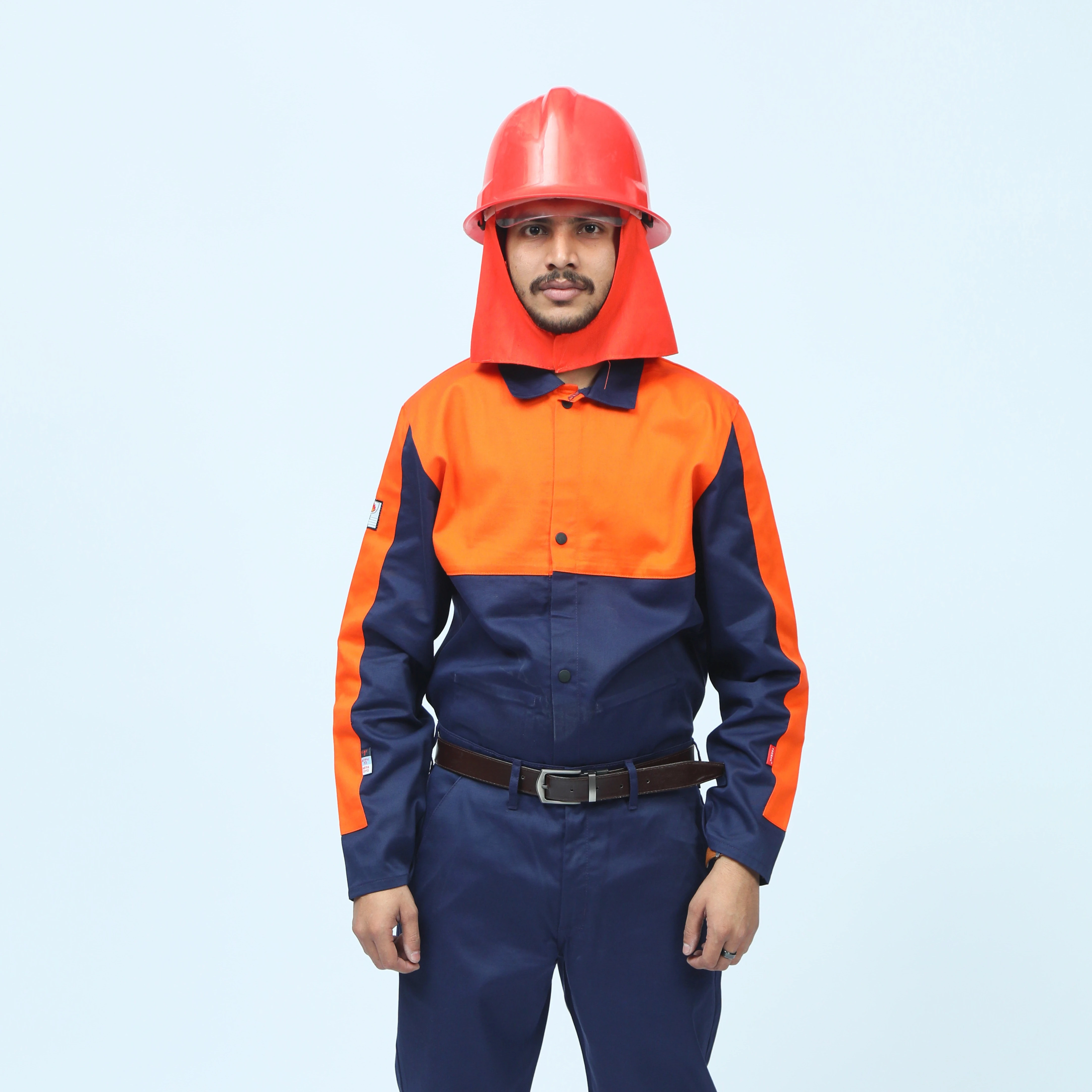 Manufacturer Direct CAT 2 ATPV 13 Fire Retardant Coverall Customizable High Quality 2-Piece Safety Clothing