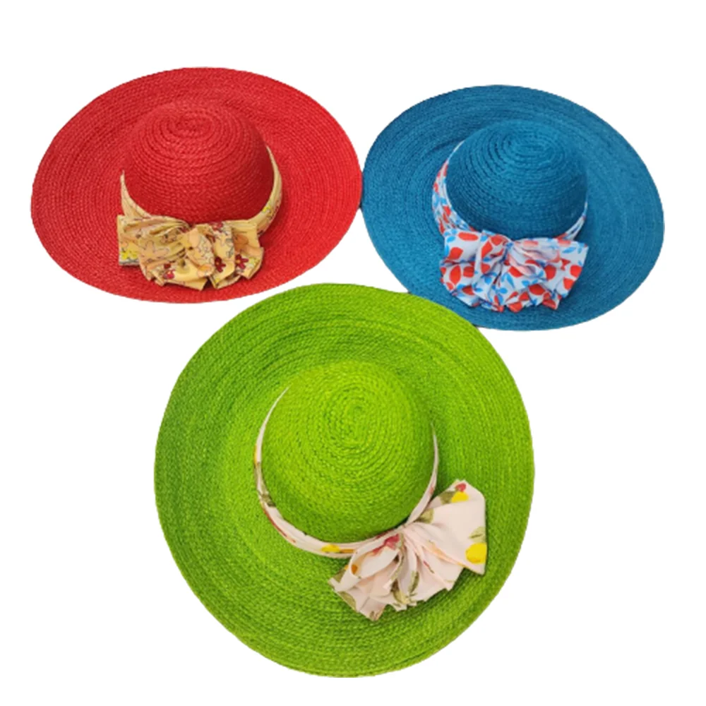 Handmade Natural Grass Eco-Friendly Straw Sun Hat with  display picture 3