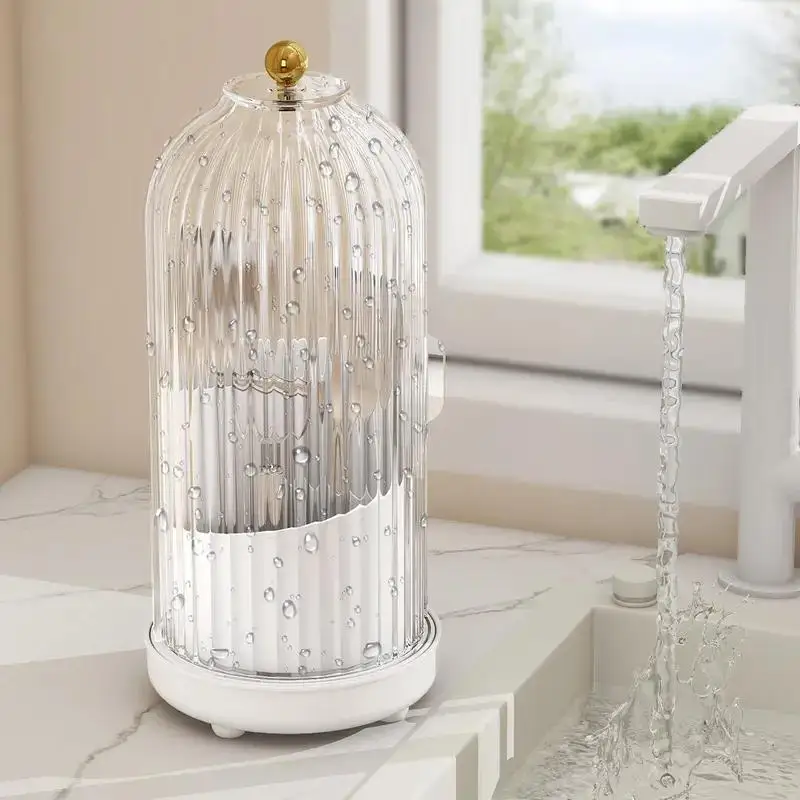 Rotating Toothbrush & Makeup Holder - 3 Slot Organizer