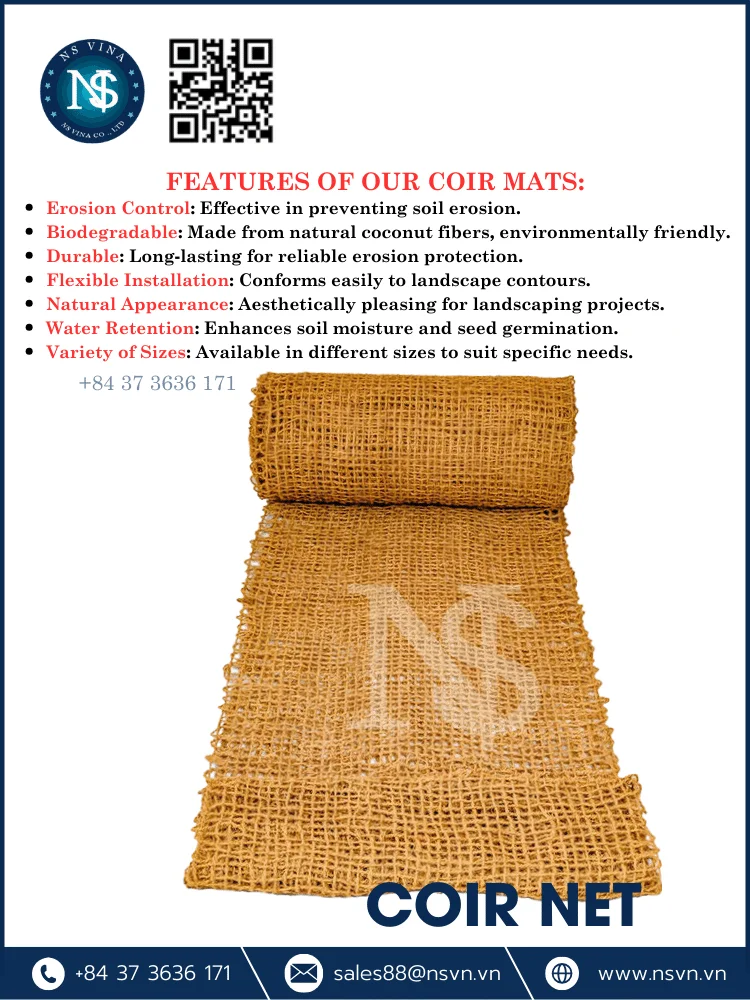 Coir Net From Coir Fiber Coir Rope Made From Custom Size Thickness Eco