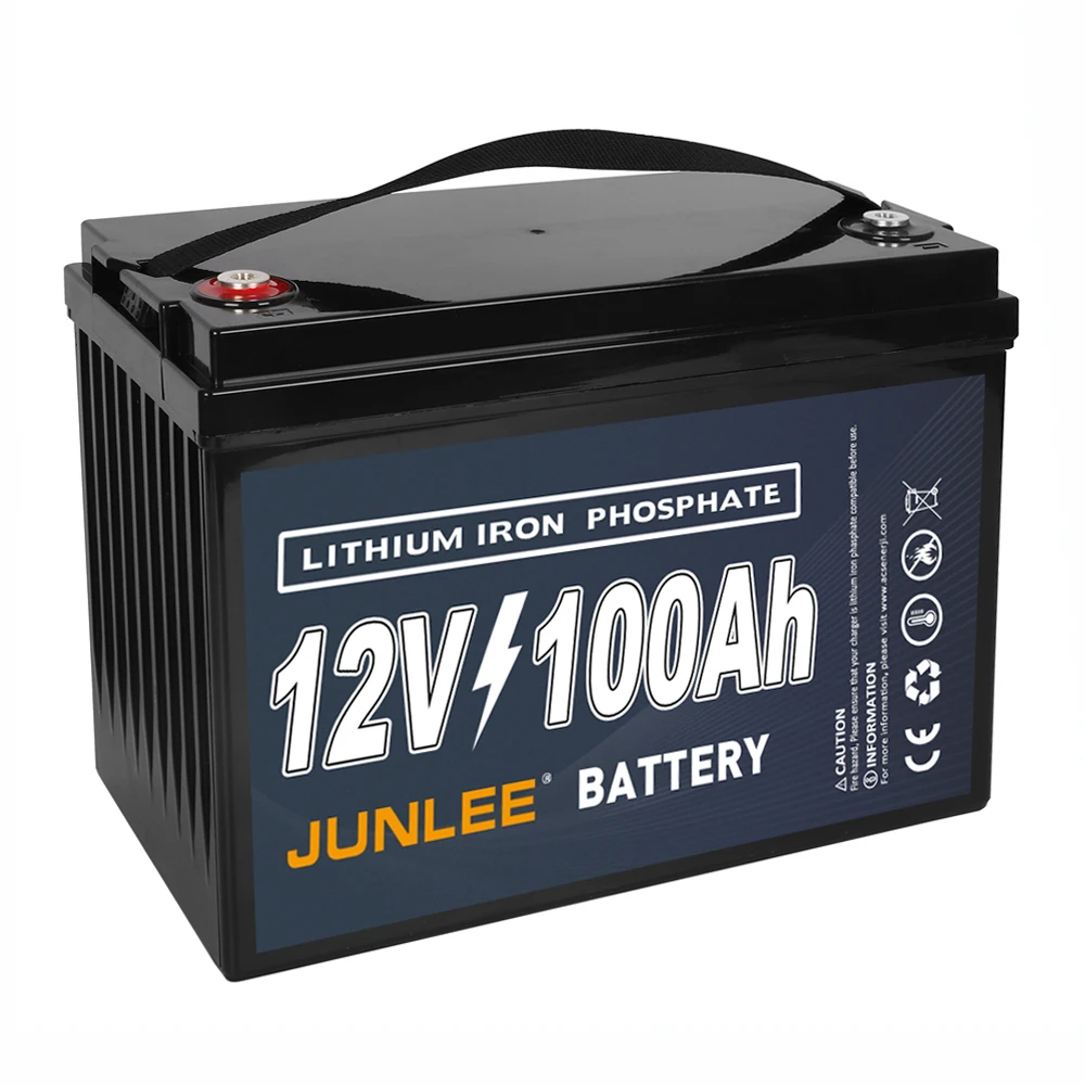 Batería de litio 12V 100Ah LiFePO4 Baterías con 100A BMS, batería  recargable de litio fosfato de hierro y litio de ciclo profundo, para motor  solar