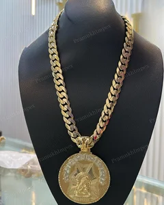 High Quality Designer Custom Moissanite Gold Plated Pendant Men Hip Hop Iced Santa Barbara Chain Necklace