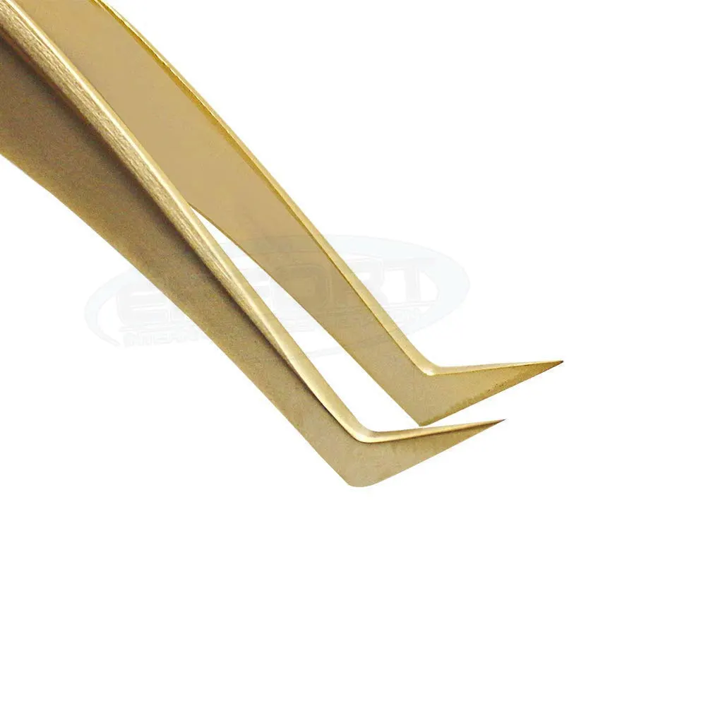 Golden Color Stainless Steel Volume Lash Tweezers Reasonable Price