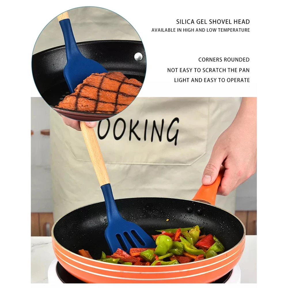 Amazon Hot Silicone Kitchen Utensils Camp Kitchen Cooking Utensil