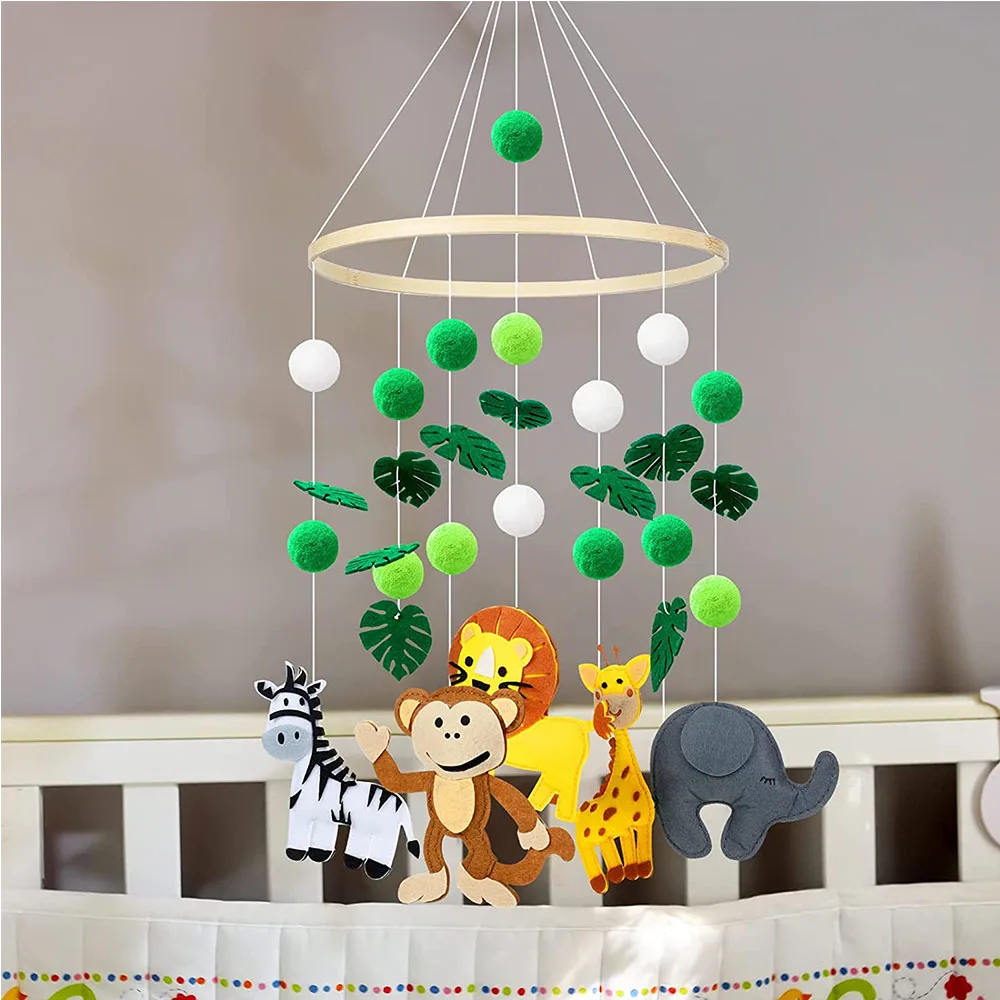 Woodland Forest Safari Deer Monkey Lion Hanging Mobile Toy Nursery Room