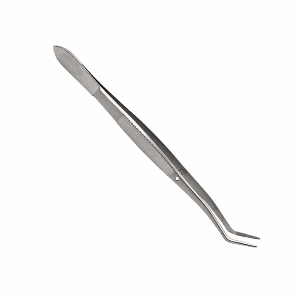 Professional Meriam Tweezers Serrated Angled Tip Tweezer 16cm Dental