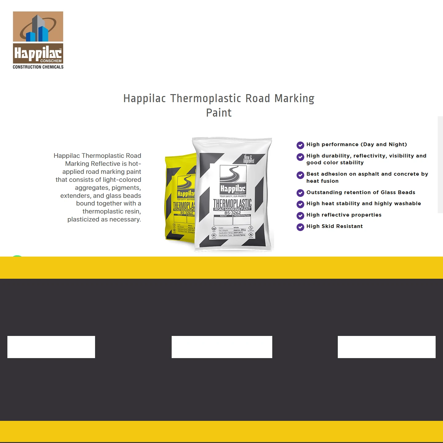 High Adhesion Highway Safety Reflective Coating Powder Luminous Thermoplastic Road Line Marking Paint Mixed Glass Beads Acrylic