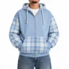 Sky blue and cream plaid