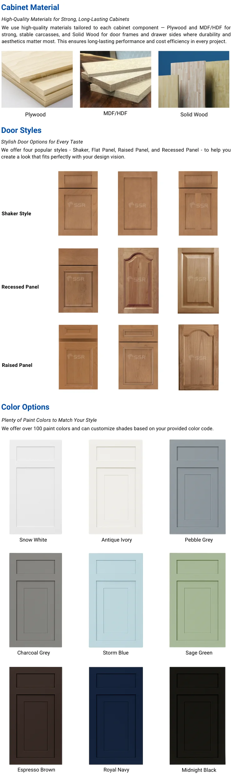 Modern Solid Wood Kitchen Cabinet System Ready to Assemble Shaker Style ...