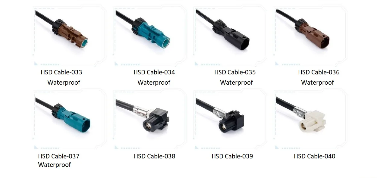 Good Quality Waterproof HSD Cables for Car Camera with Automotive Fakra Wire Harness 4 Pins