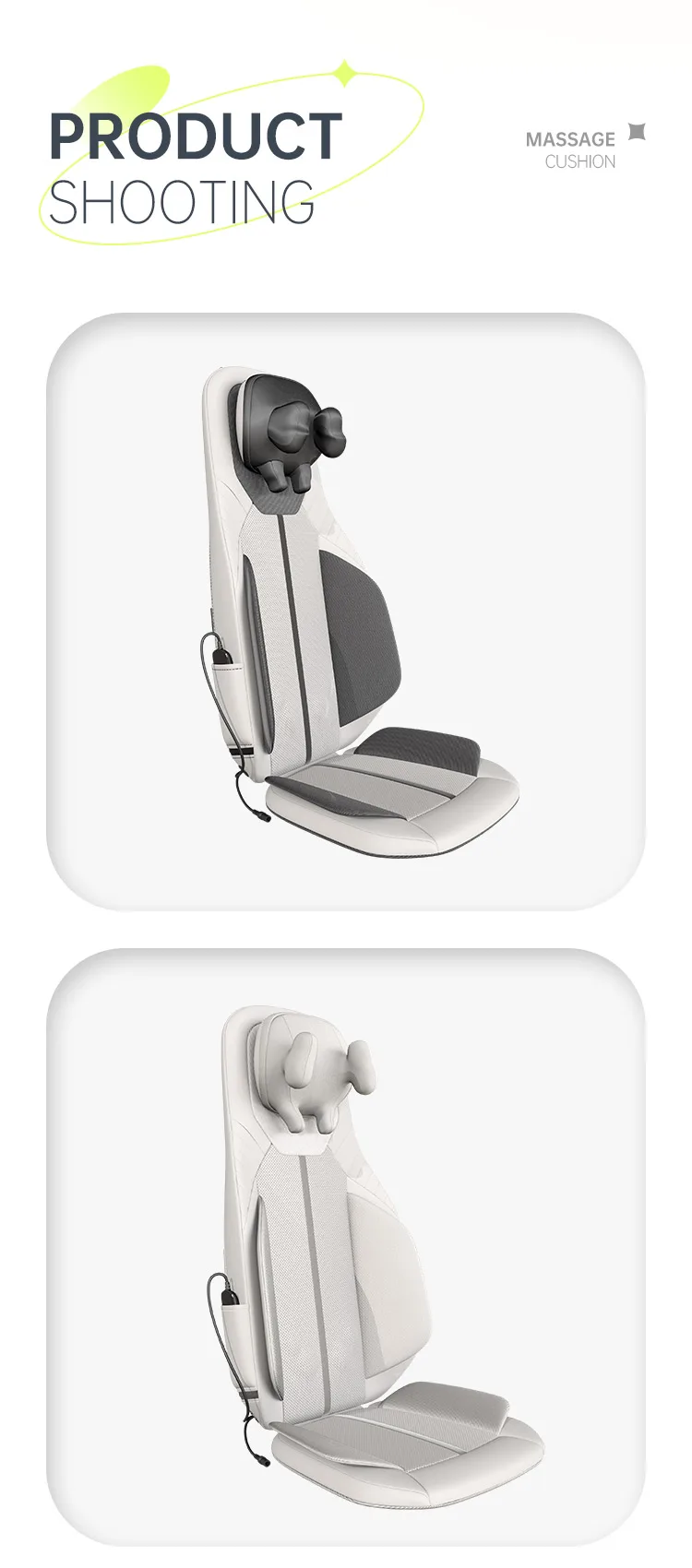 Shiatsu Massage Cushion Back Massager with Heat 3D Deep Tissue Kneading Neck Cushion Massager Vibration