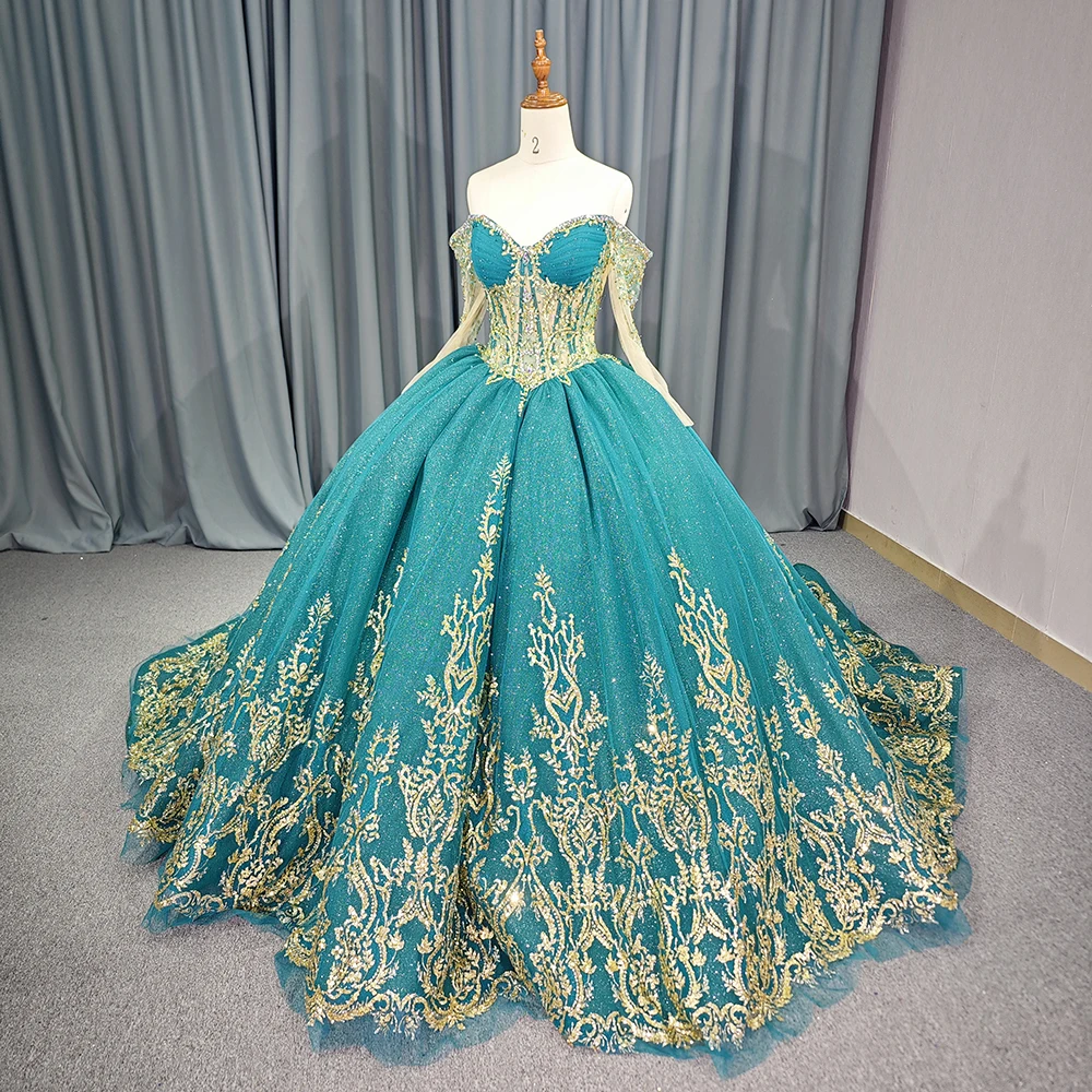 open lace back dress Rachel Allan RQ3145 Long Ball Gown Beaded Quinceanera Dress main image 0