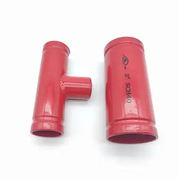 Red Painted FBE RAL3000 Fire Fighting Sprinkler Steel Pipe With Grooved End