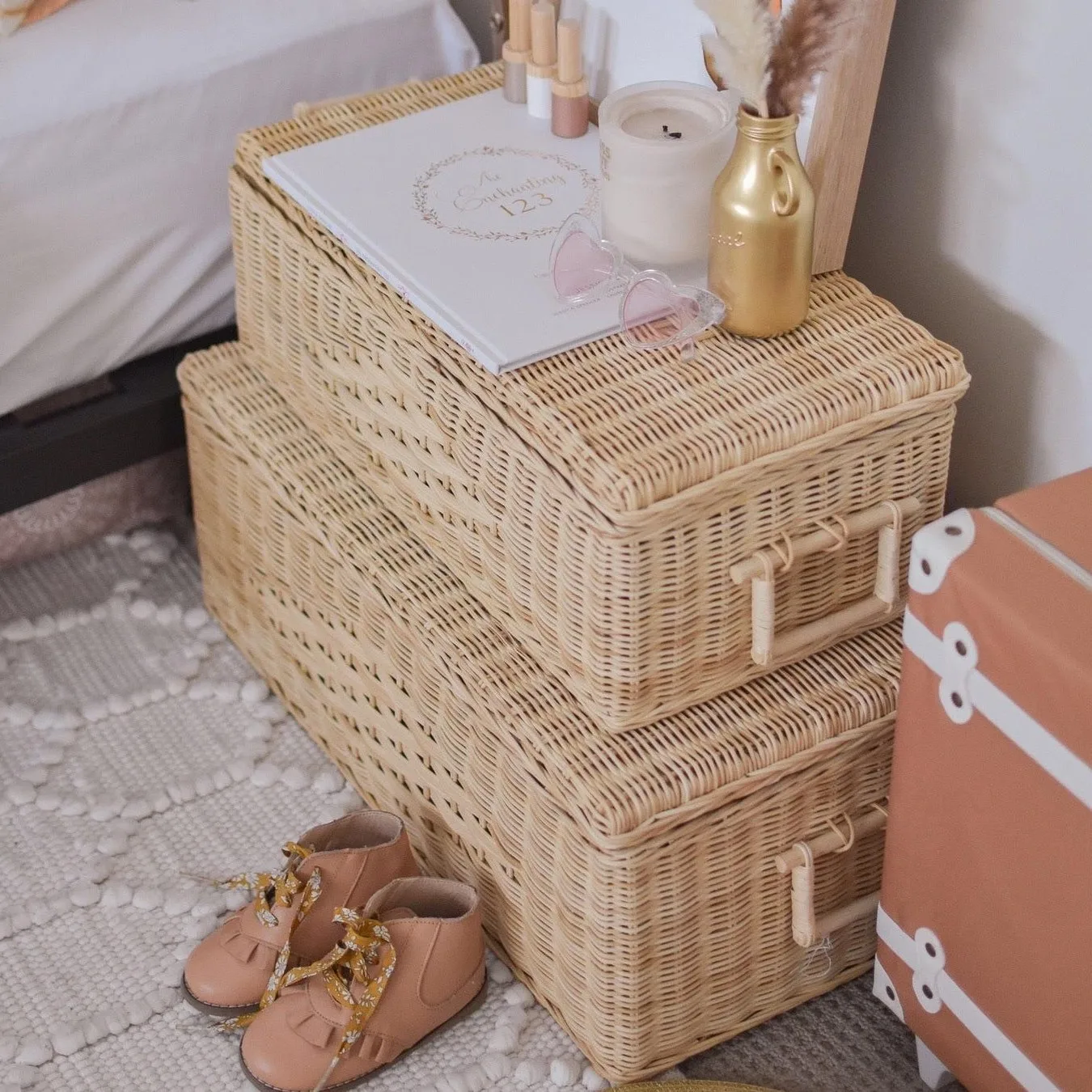 Hand Braided Natural Trunk Eco Friendly Storage Solution