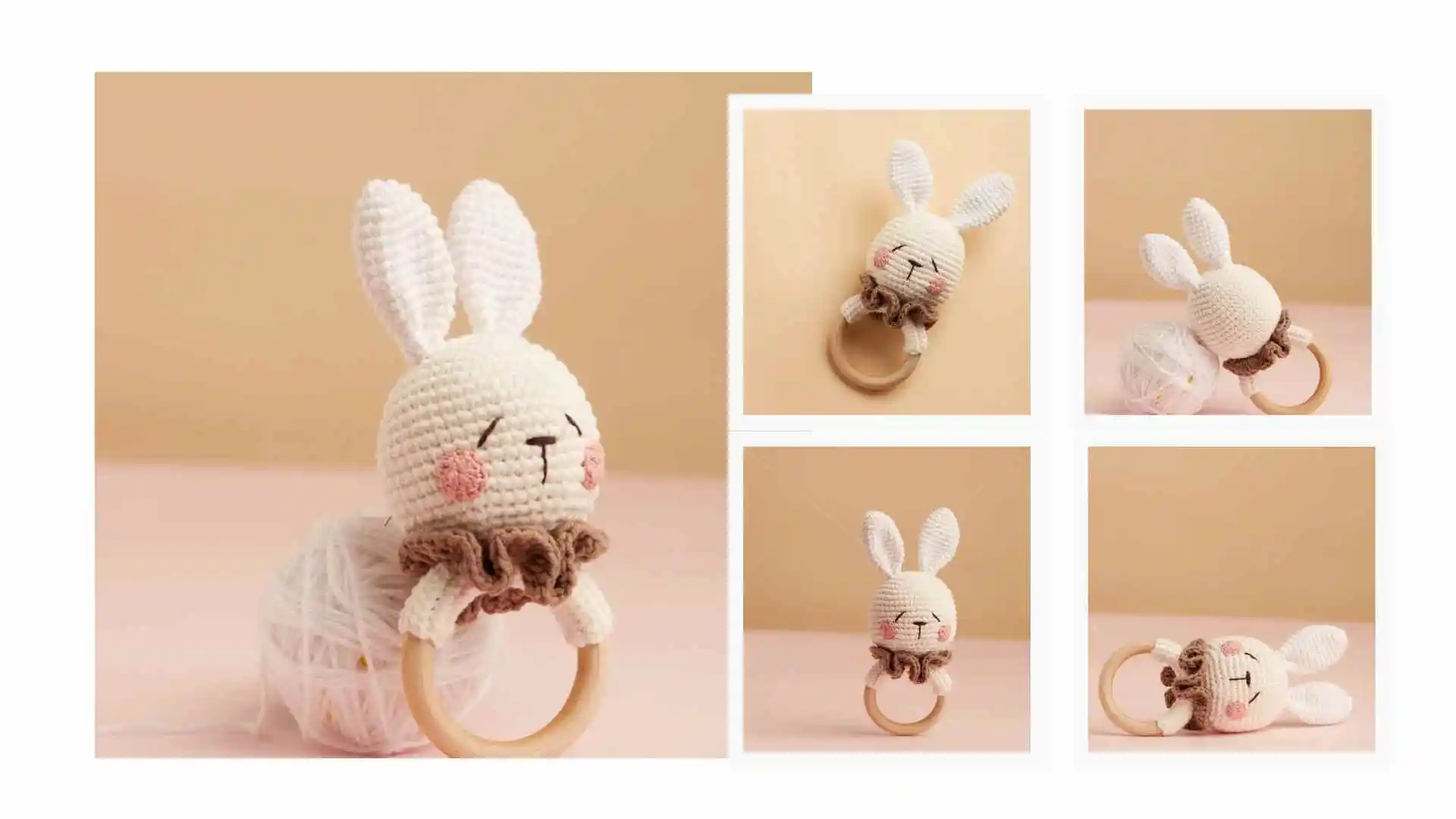 High Quality Handmade Crochet Animal Rattle Toy For Baby Kid From