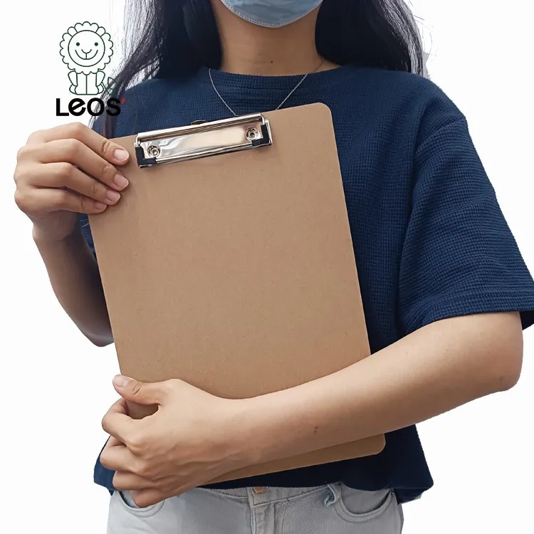 Sturdy A4 A5 Customized Brown Color Mdf Clipboard With Hanging Hook