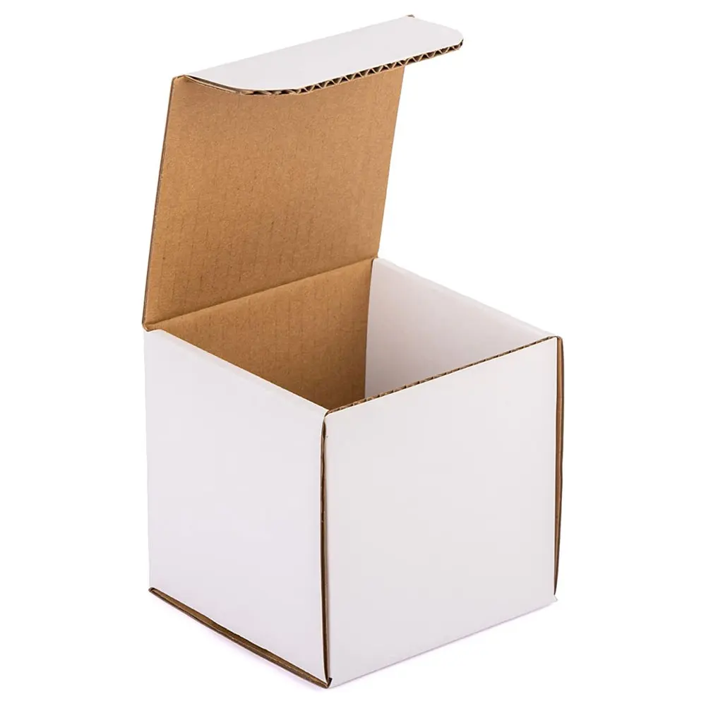 5x5x5 Shipping Box With Lids,5" White Corrugated Cardboard Box Mailers