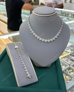 VVS Moissanite Cut Prong Set Sterling Silver Gold Plated 14K Cuban Chain Hip Hop Personalized Necklace GRA Certified Gift Her